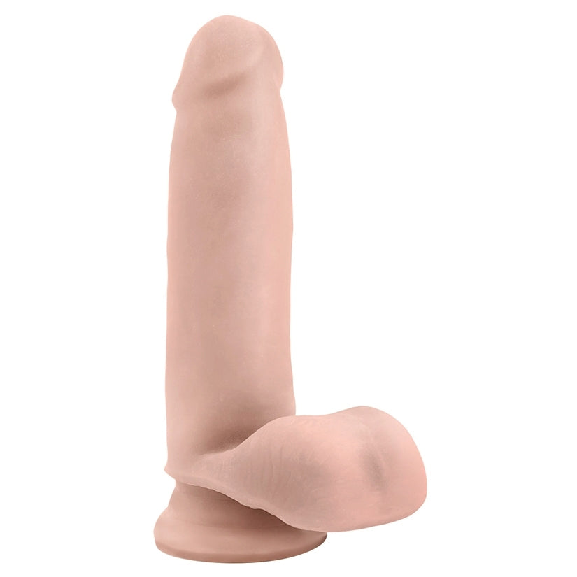 Dr. Skin Glide Self Lubricating Dildo with Balls-Vanilla 7
