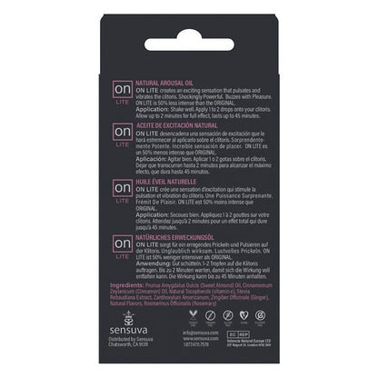 Sensuva ON Lite Arousal Oil 5ml Bottle Medium Box